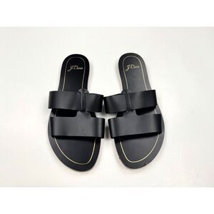 J. Crew Italy Cyprus Sandals with‎ interlocking straps Women 9 EUC Black Leather